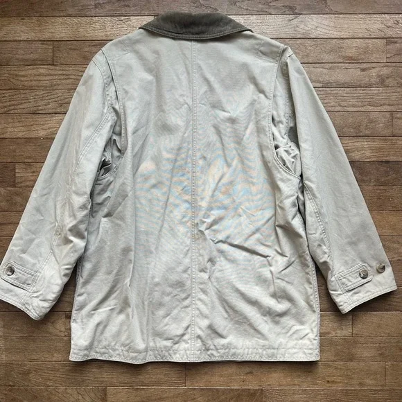Lands' End Cream Utility Jacket with Brown Collar - Picture 5 of 8